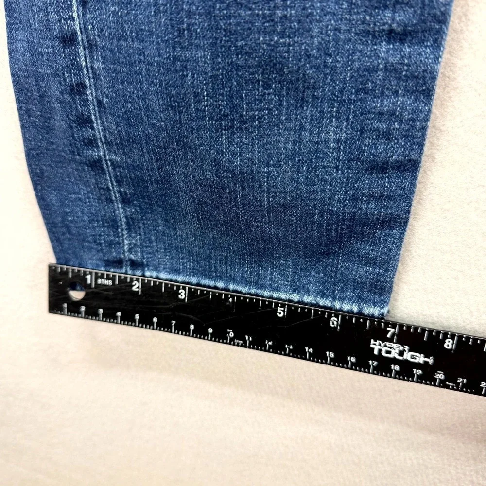 True Religion Jeans Mens 32x34 Blue Denim Pants Distressed Faded Slim Midnight